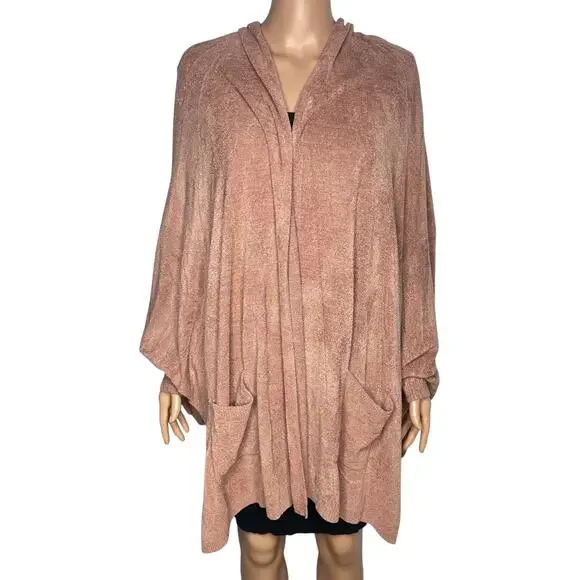 Barefoot Dreams CozyChic UltraLite Blanket Wrap size L/XL Dusty Coral New - Picture 1 of 11